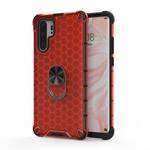 For Huawei P30 Pro Shockproof Honeycomb PC + TPU Ring Holder Protection Case(Red)