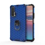 For Huawei Honor 20 Pro Shockproof Honeycomb PC + TPU Ring Holder Protection Case(Blue)