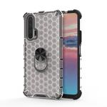 For Huawei Honor 20 Pro Shockproof Honeycomb PC + TPU Ring Holder Protection Case(White)