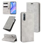 For Huawei Y8p/Enjoy 10s  Retro-skin Business Magnetic Suction Leather Case with Holder & Card Slots & Wallet(Grey)