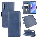 For Huawei Y8p/Enjoy 10s Dual-side Magnetic Buckle Horizontal Flip Leather Case with Holder & Card Slots & Wallet(Dark Blue)