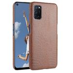 For Oppo A92/A52/A72 Shockproof Crocodile Texture PC + PU Case(Brown)
