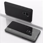 For Xiaomi Redmi 10X 4G Plated Mirror Horizontal Flip Leather Case with Holder(Black)