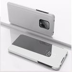 For Xiaomi Redmi 10X Pro 5G  Plated Mirror Horizontal Flip Leather Case with Holder(Silver)