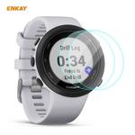 For Garmin Swim 2 2 PCS ENKAY Hat-Prince 0.2mm 9H 2.15D Curved Edge Tempered Glass Screen Protector  Watch Film