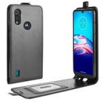 For Motorola Moto E6s 2020 R64 Texture Single Vertical Flip Leather Protective Case with Card Slots & Photo Frame(Black)