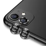 For iPhone 11 ENKAY Hat-Prince 2pcs  Aluminium Alloy + Tempered Glass Camera Lens Cover Full Coverage Protector(Black)