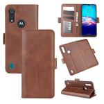 For Motorola Moto E6s (2020) Dual-side Magnetic Buckle Horizontal Flip Leather Case with Holder & Card Slots & Wallet(Brown)