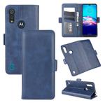 For Motorola Moto E6s (2020) Dual-side Magnetic Buckle Horizontal Flip Leather Case with Holder & Card Slots & Wallet(Dark Blue)