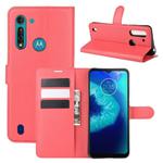 For Motorola Moto G8 Power Lite Litchi Texture Horizontal Flip Protective Case with Holder & Card Slots & Wallet(Red)