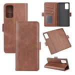 For Samsung Galaxy Note20 Dual-side Magnetic Buckle Horizontal Flip Leather Case with Holder & Card Slots & Wallet(Brown)