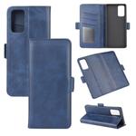 For Samsung Galaxy Note20 Dual-side Magnetic Buckle Horizontal Flip Leather Case with Holder & Card Slots & Wallet(Dark Blue)