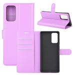 For Samsung Galaxy Note20 Litchi Texture Horizontal Flip Protective Case with Holder & Card Slots & Wallet(Purple)