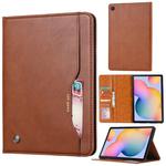 For Samsung Galaxy Tab S6 Lite / P610 / P615 Knead Skin Texture Horizontal Flip Leather Case with Photo Frame & Holder & Card Slots & Wallet(Brown)