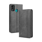 For Huawei Honor 9X Lite Magnetic Buckle Retro Crazy Horse Texture Horizontal Flip Leather Case  , with Holder & Card Slots & Photo Frame(Black)