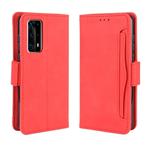 For Huawei P40 Pro+/P40 Pro Plus Wallet Style Skin Feel Calf Pattern Leather Case ，with Separate Card Slot(Red)