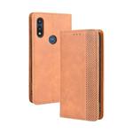 For Motorola Moto E (2020) Magnetic Buckle Retro Crazy Horse Texture Horizontal Flip Leather Case  , with Holder & Card Slots & Photo Frame(Brown)