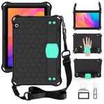 For Huawei MatePad T8 8.0 (2020) Honeycomb Design EVA + PC Four Corner Shockproof Protective Case with Strap(Black+Aqua)