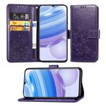 For Xiaomi Redmi 10X Pro 5G/10X 5G Four-leaf Clasp Embossed Buckle Mobile Phone Protection Leather Case with Lanyard & Card Slot & Wallet & Bracket Function(Purple)