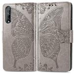 For Huawei Y8P/ Enjoy 10S Butterfly Love Flower Embossed Horizontal Flip Leather Case with Bracket / Card Slot / Wallet / Lanyard(Gray)