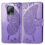 For Xiaomi Redmi 10X Pro/10X  Butterfly Love Flower Embossed Horizontal Flip Leather Case with Bracket / Card Slot / Wallet / Lanyard(Light Purple)