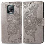 For Xiaomi Redmi 10X Pro/10X  Butterfly Love Flower Embossed Horizontal Flip Leather Case with Bracket / Card Slot / Wallet / Lanyard(Gray)