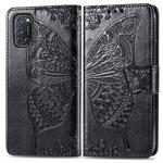 For OPPO A52/A72/A92 Butterfly Love Flower Embossed Horizontal Flip Leather Case with Bracket / Card Slot / Wallet / Lanyard(Black)