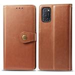 For OPPO A52/A72/A92 Retro Solid Color Leather Buckle Phone Case with Lanyard & Photo Frame & Card Slot & Wallet & Stand Function(Brown)