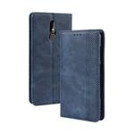 Magnetic Buckle Retro Crazy Horse Texture Horizontal Flip Leather Case for Nokia 3.2, with Holder & Card Slots & Photo Frame(Blue)