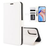 For OPPO Reno 4 5G R64 Texture Single Horizontal Flip Protective Case with Holder & Card Slots & Wallet& Photo Frame(White)