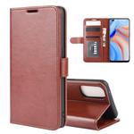 For OPPO Reno 4 5G R64 Texture Single Horizontal Flip Protective Case with Holder & Card Slots & Wallet& Photo Frame(Brown)