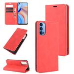 For OPPO Reno 4 5G Retro-skin Business Magnetic Suction Leather Case with Holder & Card Slots & Wallet(Red)