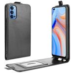 For OPPO Reno 4 5G R64 Texture Single Vertical Flip Leather Protective Case with Card Slots & Photo Frame(Black)