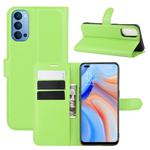 For OPPO Reno 4 5G Litchi Texture Horizontal Flip Protective Case with Holder & Card Slots & Wallet(Green)