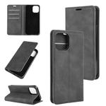 For iPhone 12 / 12 Pro Retro-skin Business Magnetic Suction Leather Case with Holder & Card Slots & Wallet(Black)