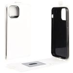 For iPhone 12 / 12 Pro R64 Texture Single Vertical Flip Leather Protective Case with Card Slots & Photo Frame(White)