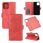 For iPhone 12 / 12 Pro Dual-side Magnetic Buckle Horizontal Flip Leather Case with Holder & Card Slots & Wallet(Red)