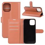 For iPhone 12 / 12 Pro Litchi Texture Horizontal Flip Protective Case with Holder & Card Slots & Wallet(Brown)