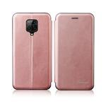 For Xiaomi Redmi Note 9 Pro / Note 9S / Note 9 Pro Max Integrated Electricity Pressing Retro Texture Magnetic TPU+PU Leather Case with Card Slot & Holder(Rose Gold)
