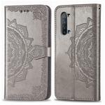 For OPPO Find X2 Lite / Reno 3 Halfway Mandala Embossing Pattern Horizontal Flip Leather Case with Holder & Card Slots & Wallet & Photo Frame & Lanyard(Gray)