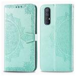 For OPPO Find X2 Neo Halfway Mandala Embossing Pattern Horizontal Flip Leather Case with Holder & Card Slots & Wallet & Photo Frame & Lanyard(Green)