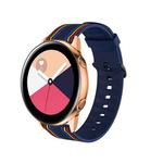 20mm For Huami Amazfit GTS / Samsung Galaxy Watch Active 2 / Huawei Watch GT2 42MM Striped Silicone Watch Band(Blue color)