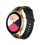 20mm For Huami Amazfit GTS / Samsung Galaxy Watch Active 2 / Huawei Watch GT2 42MM Striped Silicone Watch Band(Black yellow)