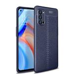 For OPPO Reno 4 Pro Litchi Texture TPU Shockproof Case(Navy Blue)