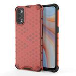 For OPPO Reno4 Shockproof Honeycomb PC + TPU Case(Red)