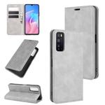 For Huawei Enjoy Z 5G Retro-skin Business Magnetic Suction Leather Case with Holder & Card Slots & Wallet(Grey)