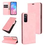 For Huawei Enjoy Z 5G Retro-skin Business Magnetic Suction Leather Case with Holder & Card Slots & Wallet(Pink)