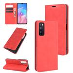 For Huawei Enjoy Z 5G Retro-skin Business Magnetic Suction Leather Case with Holder & Card Slots & Wallet(Red)