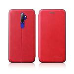 For OPPO A52 / A72 / A92 Integrated Electricity Pressing Retro Texture Magnetic TPU+PU Leather Case with Card Slot & Holder(Red)