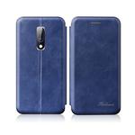 For OnePlus 6T / OnePlus 7 Integrated Electricity Pressing Retro Texture Magnetic TPU+PU Leather Case with Card Slot & Holder(Blue)